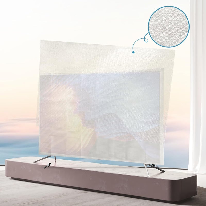 SYBECHATF Foam Flat Screen TV Cover and Bubble TV Protective Cover Fits Up to 65''W x 36''H, Flat Screen TV Protection During House Moving,Home Renovation, or Storing (2-Foam and Bubble) - Image 5